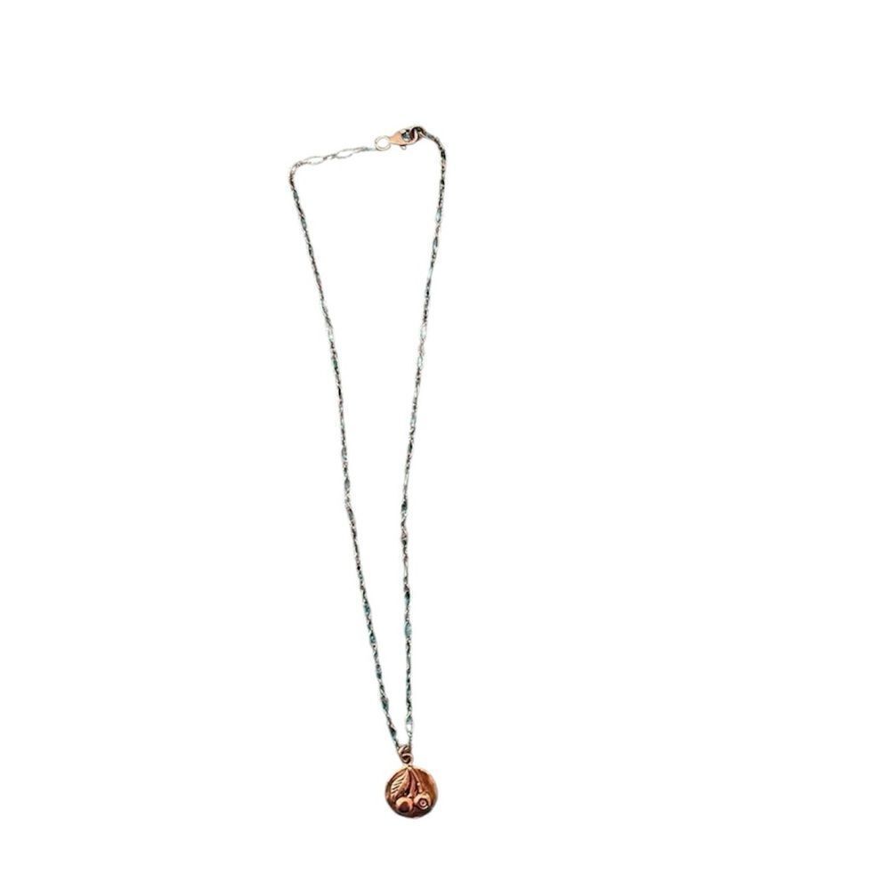 Vintage Rachel Abroms Mad Coin cherry necklace with crystal EVC